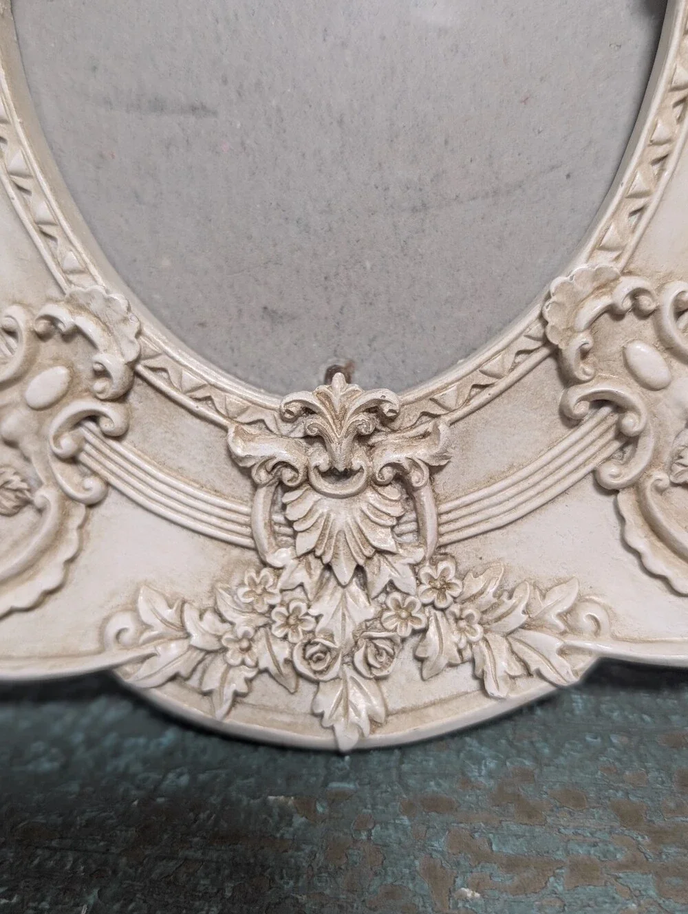 Vintage Ornate Oval Floral Picture Frame Shabby Chic Victorian Cottagecore